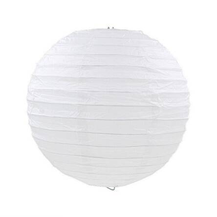 ABAŻUR LAMPION PAPIEROWY BIAŁY KLOSZ ŚLUBNY IMPREZA DEKORACJA KULA 40 CM