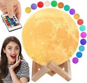 LAMPKA NOCNA KSIĘŻYC 3D LAMPA BIURKOWA 48 cm MOON LAMP LIGHT RGB + PILOT