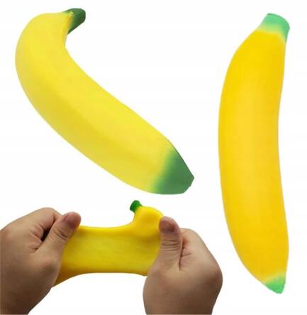 GNIOTEK GUMOWY SENSORYCZNY ZABAWKA ANTYSTRESOWA SQUISHY BANAN V3