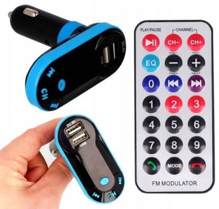 TRANSMITER BLUETOOTH FM 2xUSB MP3 SD ADAPTER SAMOCHODOWY ŁADOWARKA